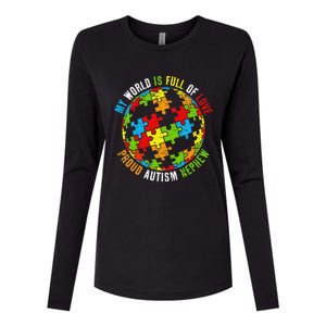 Proud Autism Nephew Puzzle World Awareness Womens Cotton Relaxed Long Sleeve T-Shirt