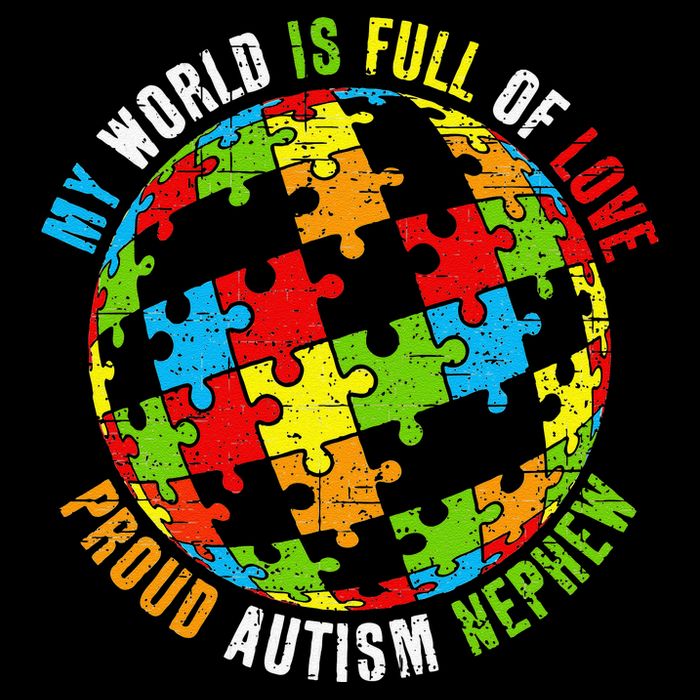 Proud Autism Nephew Puzzle World Awareness Drawstring Bag