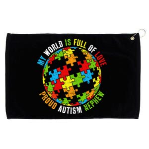 Proud Autism Nephew Puzzle World Awareness Grommeted Golf Towel