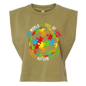 Proud Autism Nephew Puzzle World Awareness Garment-Dyed Women's Muscle Tee