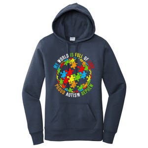 Proud Autism Nephew Puzzle World Awareness Women's Pullover Hoodie