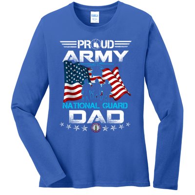 Proud Army National Guard Dad Veterans Day Gift Fathers Gift Ladies Long Sleeve Shirt