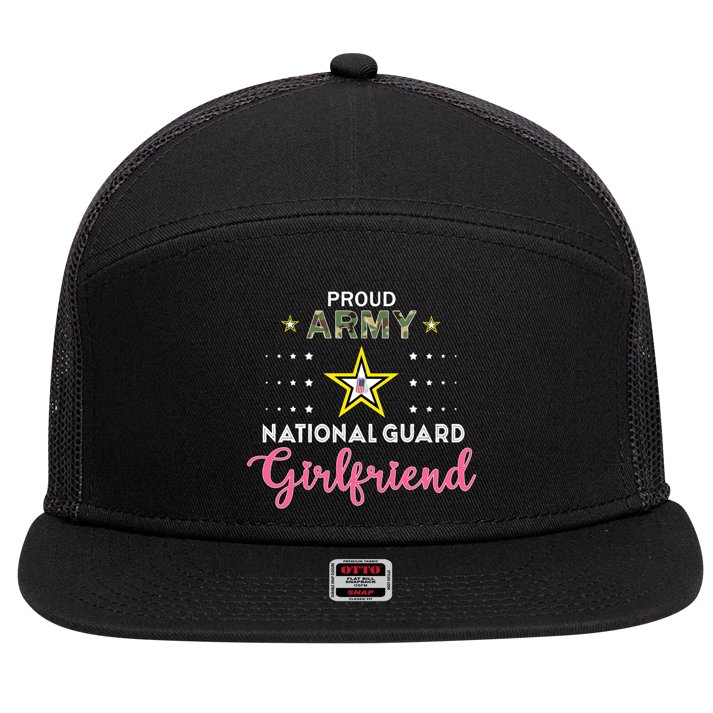 Proud Army National Guard Friend Pride Gift 7 Panel Mesh Trucker Snapback Hat