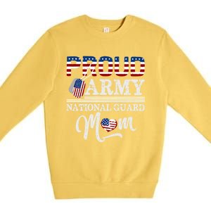 Proud Army National Guard Mom Mothers Day Usa Memorial Day Gift Premium Crewneck Sweatshirt