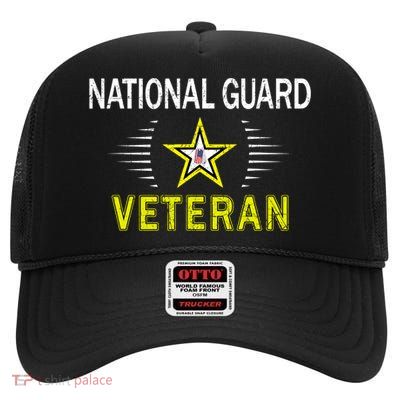 Proud Army National Guard Dad Veterans Day Gift High Crown Mesh Back Trucker Hat