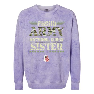 Proud Army National Guard Sister USA Military Veteran Wo Colorblast Crewneck Sweatshirt