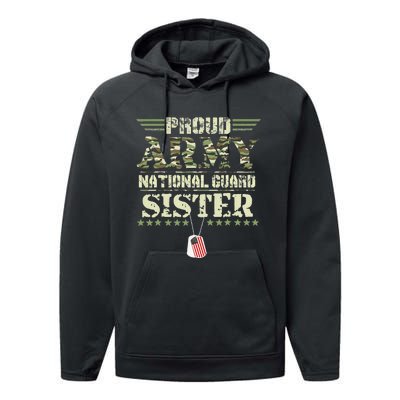 Proud Army National Guard Sister USA Military Veteran Wo Performance Fleece Hoodie