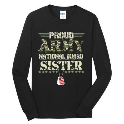 Proud Army National Guard Sister USA Military Veteran Wo Tall Long Sleeve T-Shirt