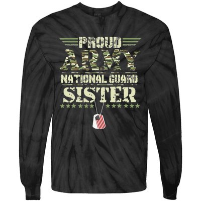 Proud Army National Guard Sister USA Military Veteran Wo Tie-Dye Long Sleeve Shirt