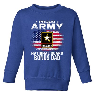 Proud Army National Guard Bonus Dad With American Flag Gift Toddler Sweatshirt