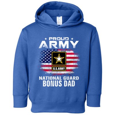 Proud Army National Guard Bonus Dad With American Flag Gift Toddler Hoodie