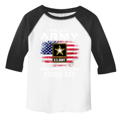 Proud Army National Guard Bonus Dad With American Flag Gift Toddler Fine Jersey T-Shirt