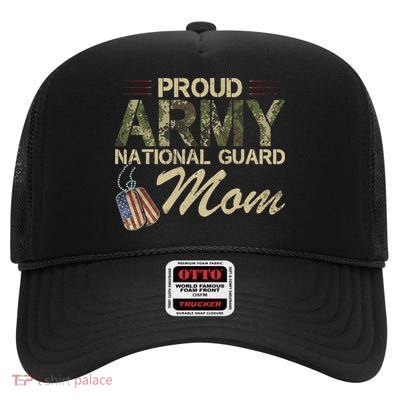Proud Army National Guard Mom Mothers Day High Crown Mesh Back Trucker Hat