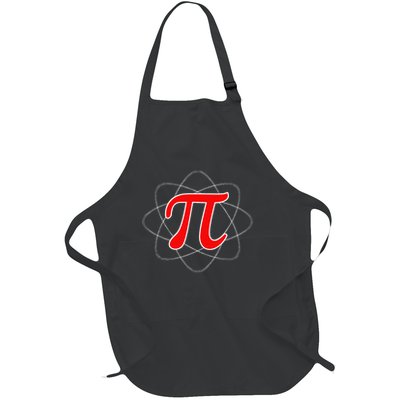 Pi Atom National Pi Day Funny Pi Symbol Math Lover Full-Length Apron With Pockets