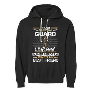 Proud Army National Guard Girlfriend Flag U.S Military Garment-Dyed Fleece Hoodie