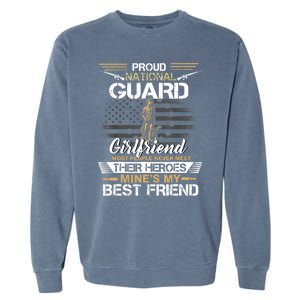 Proud Army National Guard Girlfriend Flag U.S Military Garment-Dyed Sweatshirt