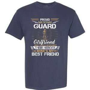 Proud Army National Guard Girlfriend Flag U.S Military Garment-Dyed Heavyweight T-Shirt