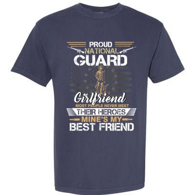 Proud Army National Guard Girlfriend Flag U.S Military Garment-Dyed Heavyweight T-Shirt