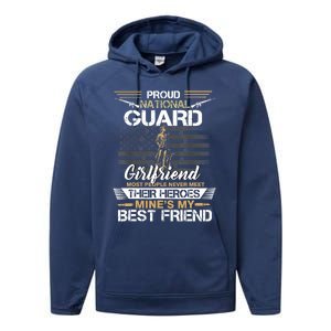 Proud Army National Guard Girlfriend Flag U.S Military Performance Fleece Hoodie