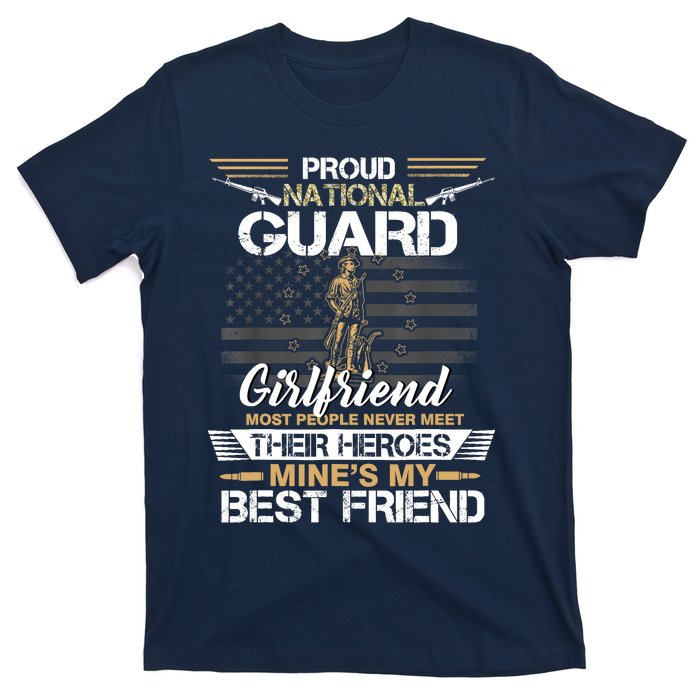 Proud Army National Guard Girlfriend Flag U.S Military T-Shirt