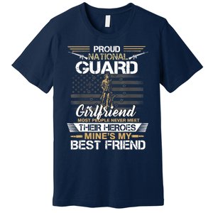 Proud Army National Guard Girlfriend Flag U.S Military Premium T-Shirt