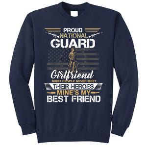 Proud Army National Guard Girlfriend Flag U.S Military Tall Sweatshirt