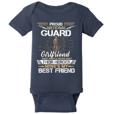 Proud Army National Guard Girlfriend Flag U.S Military Baby Bodysuit