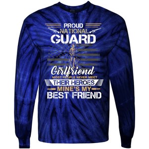 Proud Army National Guard Girlfriend Flag U.S Military Tie-Dye Long Sleeve Shirt