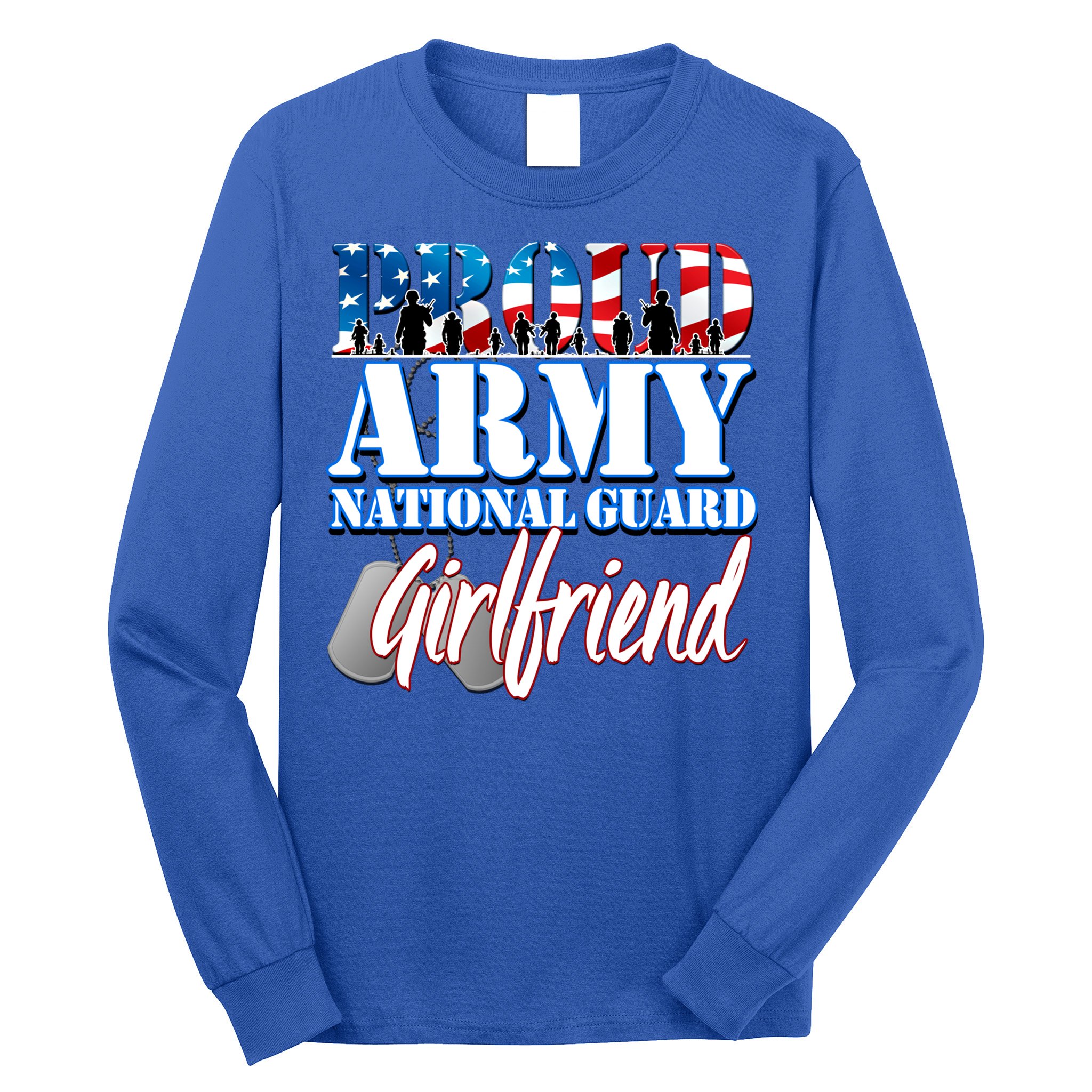 Proud Army National Guard Friend Usa Military Gift Long Sleeve Shirt