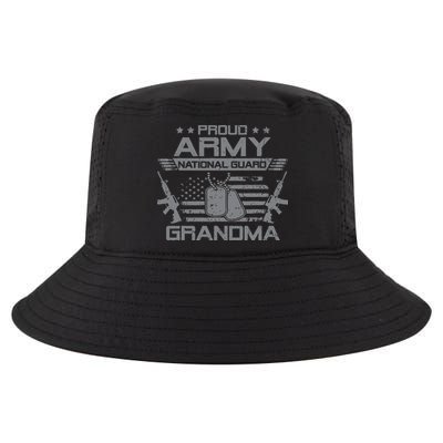 Proud Army National Guard Grandma With American Flag Cool Comfort Performance Bucket Hat