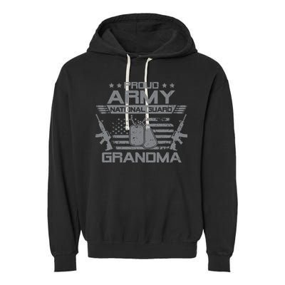 Proud Army National Guard Grandma With American Flag Garment-Dyed Fleece Hoodie