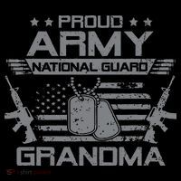 Proud Army National Guard Grandma With American Flag T-Shirt