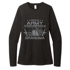 Proud Army National Guard Grandma With American Flag Womens CVC Long Sleeve Shirt