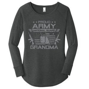 Proud Army National Guard Grandma With American Flag Women's Perfect Tri Tunic Long Sleeve Shirt