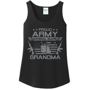 Proud Army National Guard Grandma With American Flag Ladies Essential Tank