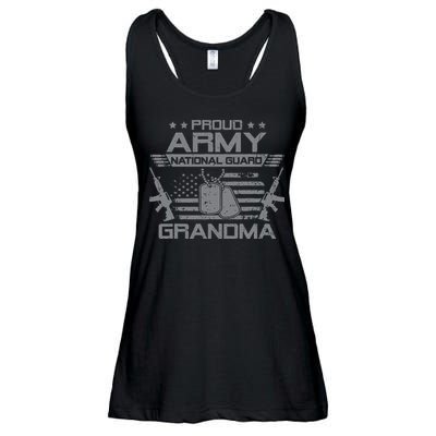 Proud Army National Guard Grandma With American Flag Ladies Essential Flowy Tank