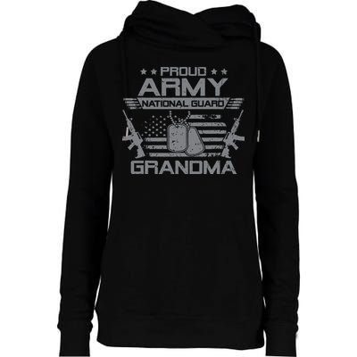 Proud Army National Guard Grandma With American Flag Womens Funnel Neck Pullover Hood
