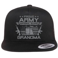 Proud Army National Guard Grandma With American Flag Flatbill Hat