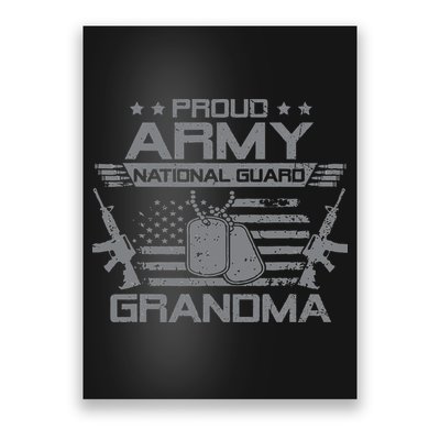 Proud Army National Guard Grandma With American Flag Poster