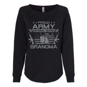 Proud Army National Guard Grandma With American Flag Womens California Wash Sweatshirt