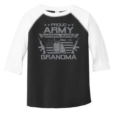 Proud Army National Guard Grandma With American Flag Toddler Fine Jersey T-Shirt