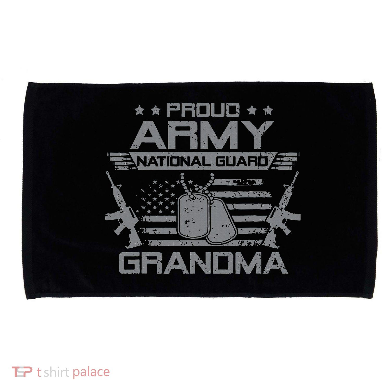 Proud Army National Guard Grandma With American Flag Microfiber Hand Towel