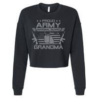Proud Army National Guard Grandma With American Flag Cropped Pullover Crew