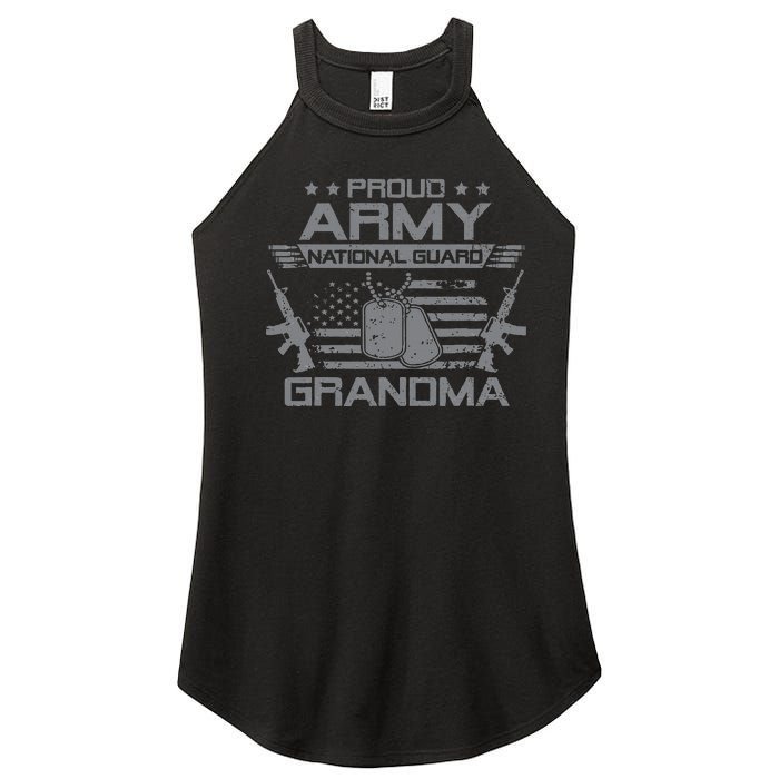 Proud Army National Guard Grandma With American Flag Women's Perfect Tri Rocker Tank