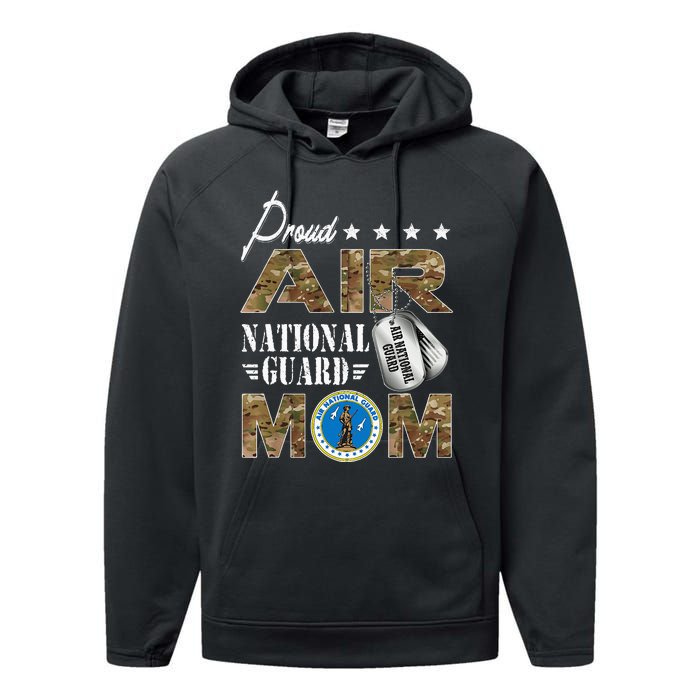 Proud Air National Guard Mom Air National Guard Mom Performance Fleece Hoodie