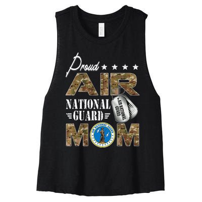 Proud Air National Guard Mom Air National Guard Mom Women's Racerback Cropped Tank