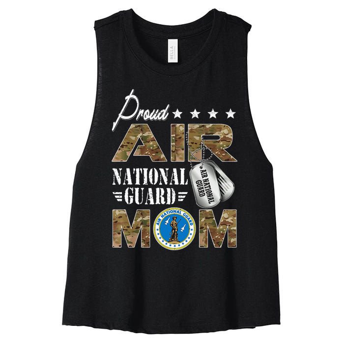 Proud Air National Guard Mom Air National Guard Mom Women's Racerback Cropped Tank