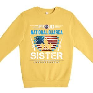 Proud Army National Guard Sister Veteran Us Flag Patriotic Cool Gift Premium Crewneck Sweatshirt