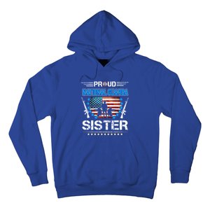 Proud Army National Guard Sister Veteran Us Flag Patriotic Cool Gift Hoodie