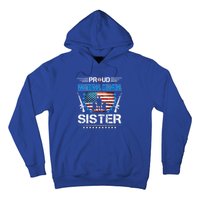 Proud Army National Guard Sister Veteran Us Flag Patriotic Cool Gift Hoodie